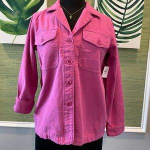 NWT Bright Pink Gap Shirt Jacket Size XS Petite